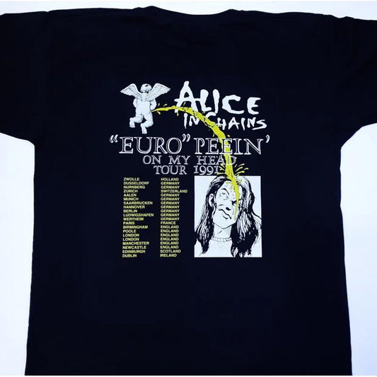 Alice In Chains - Scary's On His Way Tour 1991 T-shirt Vintage All Sizes Casual Crewneck Shortsleeve Menswear T-Shirt