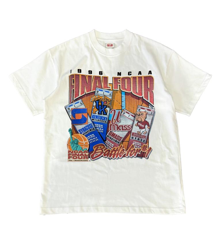 Vintage Final Four Salem NCAA  1996 Kentucky Syracuse UMass Misissippi T-Shirt Cotton Short-sleeve Retro Streetwear Tshirt Menswear Top