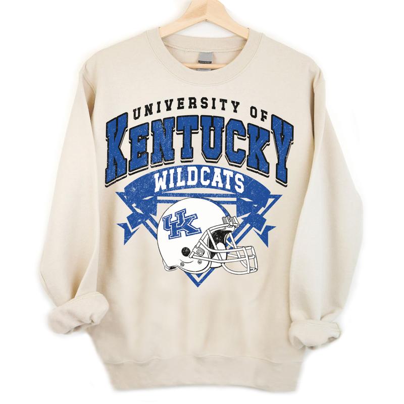 Kentucky Wildcats Vintage NCAA Sweatshirt, Unisex Wildcats Football Shirt, Classic Sport Hoodie for Fans, Cotton Casual T-Shirt, Clothing