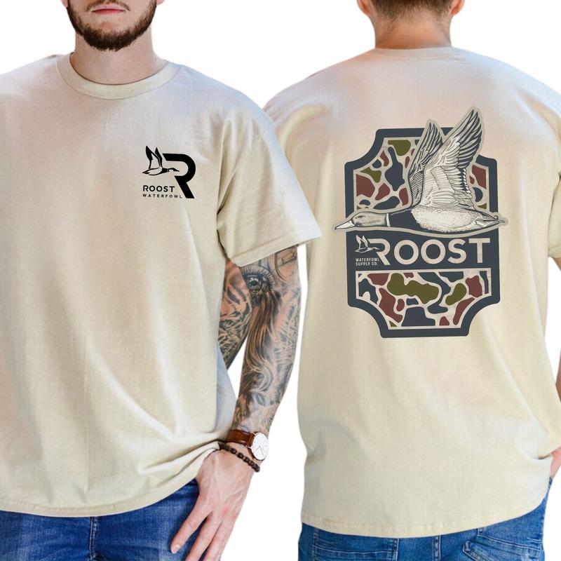Roost Waterfowl Duck Hunting T-Shirt, Gift For Men, Hunting Life, Casual Menswear, Classic Cotton Top, Soft Fabric Shortsleeve Shirt