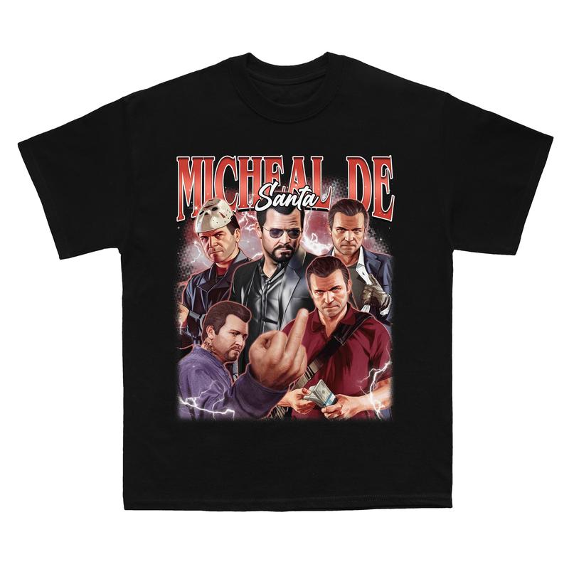 Micheal De Santa Vintage T-Shirt, Micheal De Santa GTA Shirt, Gift For Movies Lovers Casual Clothing Fabric  Sweatshirts Womenswear