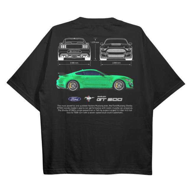Drive in Style Car-Themed T-Shirts, Mustang Shelby GT500 T-Shirt, Mustang Shelby GT500 Technical Specs T-Shirt, Racing Sport Car Shirt Menswear Top