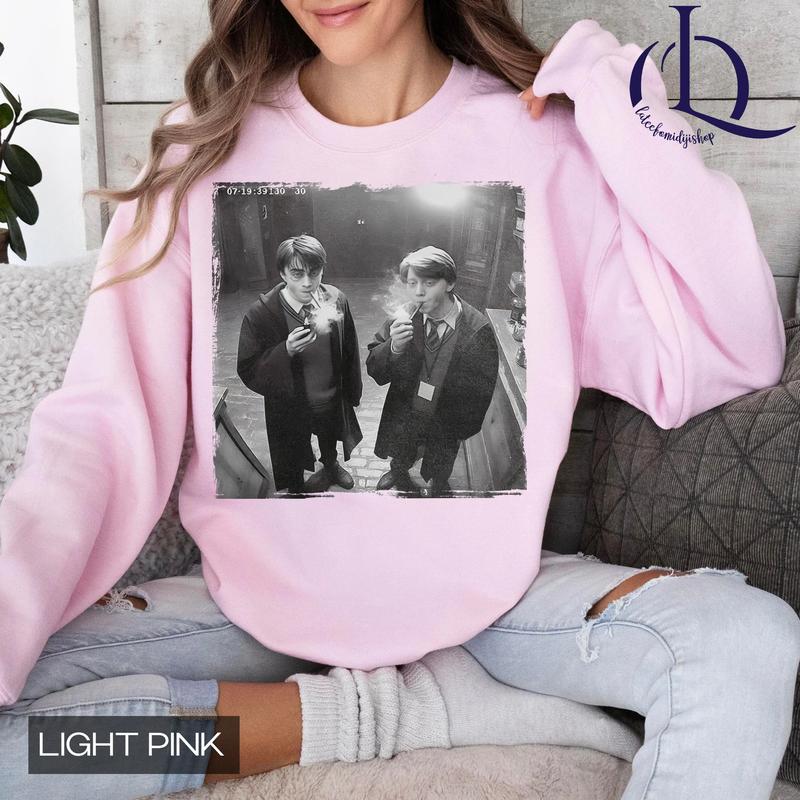 Harry and Ron Smoking T-Shirt, Funny Harry And Ron Shirt, Meme 90s Vintage Shirt, Potter Tshirt, Wizarding Fan, Birthday Gift Potter