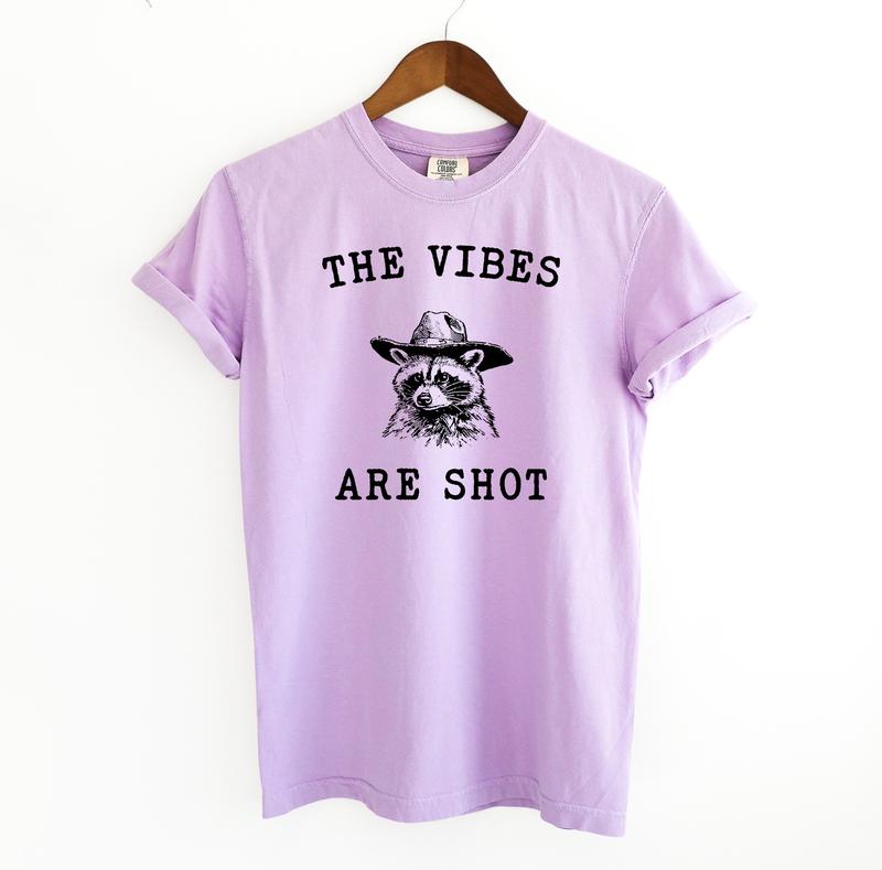The Vibes are Shot Graphic Tee, Racoon Meme Comfort Colors Shirt