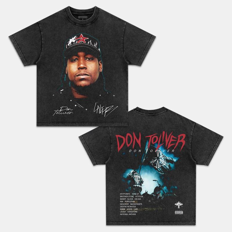 DON TOLIVER Double Printed Short Sleeve Tee Cotton Vintage Shirt To Match Sneaker Hiphop Clothing Rapper Merch Shirt, Hiphop Tour Concert 2024, Gift F