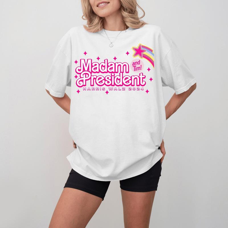 Madam President T-Shirt, Pink Harris Walz 2024 Shirt, Kamala Harris Tee, Election Shirt, Vote Shirt
