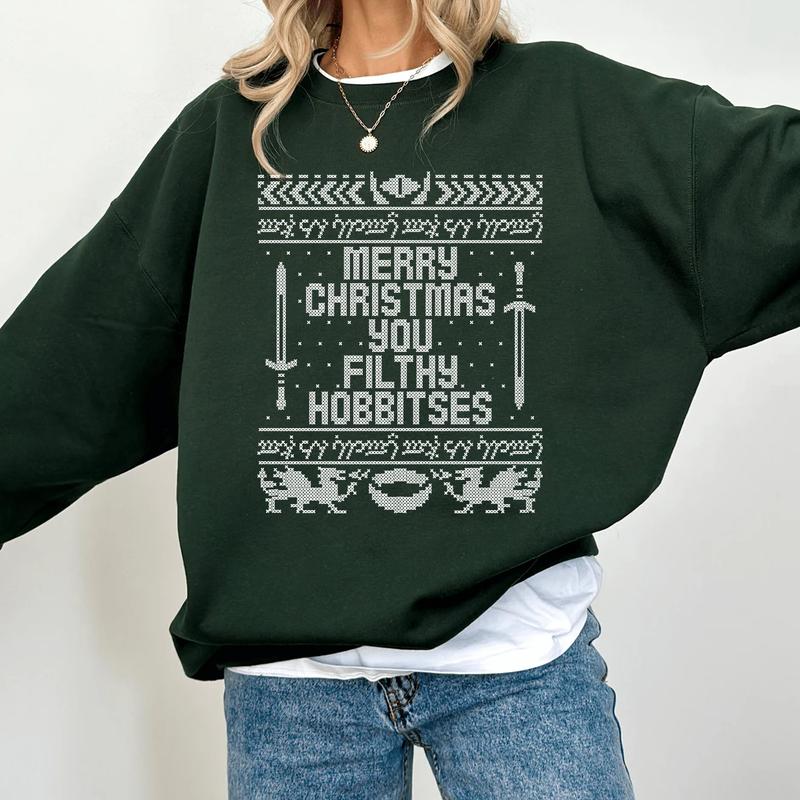 LOTR Merrry Xmass Yah Fiffthy Hobitttts T shirt Hoodie Sweatshirt
