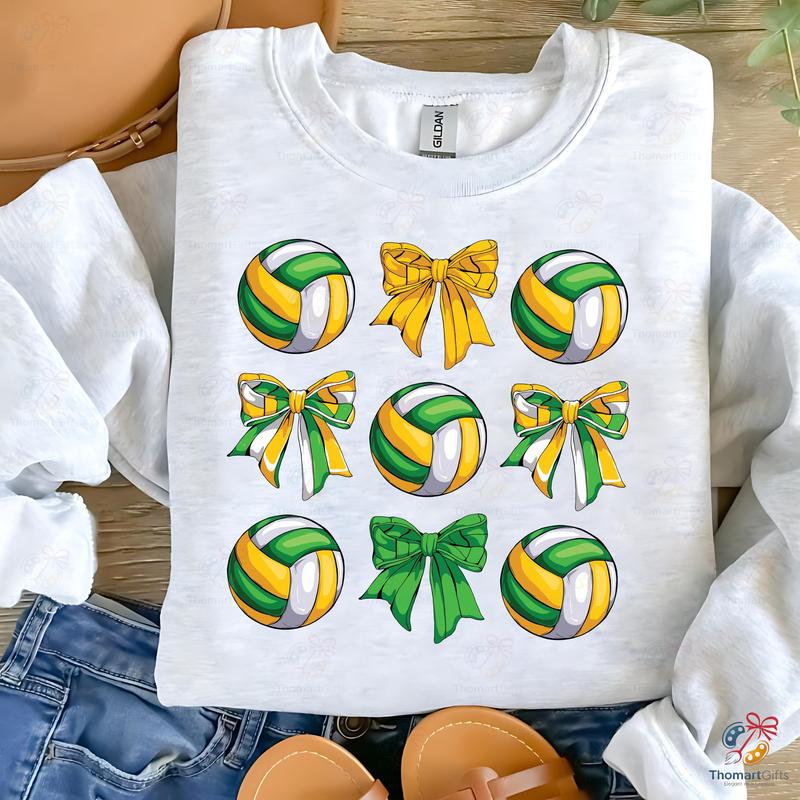Coquette Volleyball Bow Shirt Bundle, Cute Volleyball Girly Bow Tee, Volleyball Mom