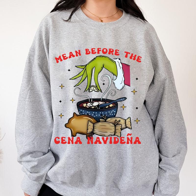 Mean Before The Cena Navidena Xmas Party Mexican Christmas T-Shirt