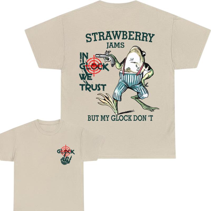Glock bone hand, Strawberry jams - But My Glock Don't -In Glock We Trust Tshirt, Unisex Tee, Funny Tee, Frog Shirt,  Tshirt tshirt for women Collar