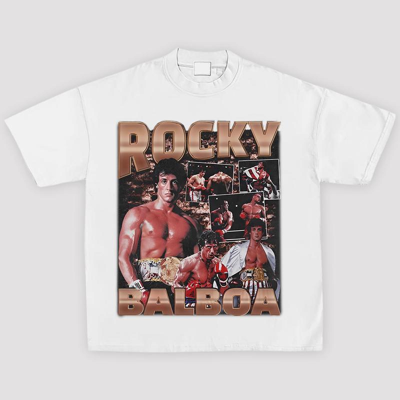 ROCKY BALBOA TEE, Boxing T-shirt, Boxer Tee, Sports Shirt, Athletic Tee, Fitness Gift, Workout T-shirt Menswear Streetwear Crewneck Clothing