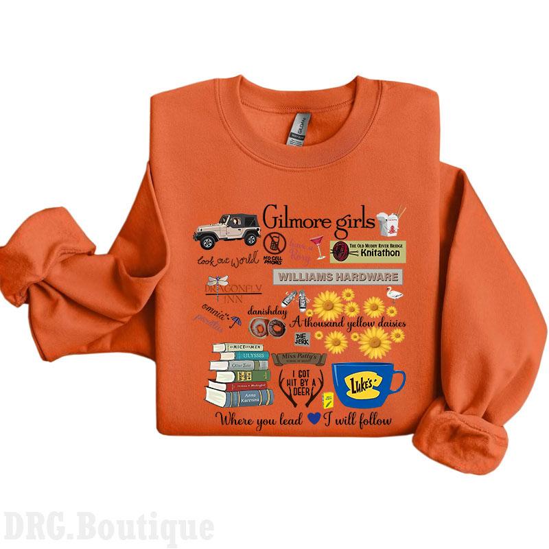 Gilmore Girls Collection Sweatshirt, Star Hollow Gilmore Girls Fall Merch Women's Shirt, Halloween Gift Sweatshirt Cotton Fit