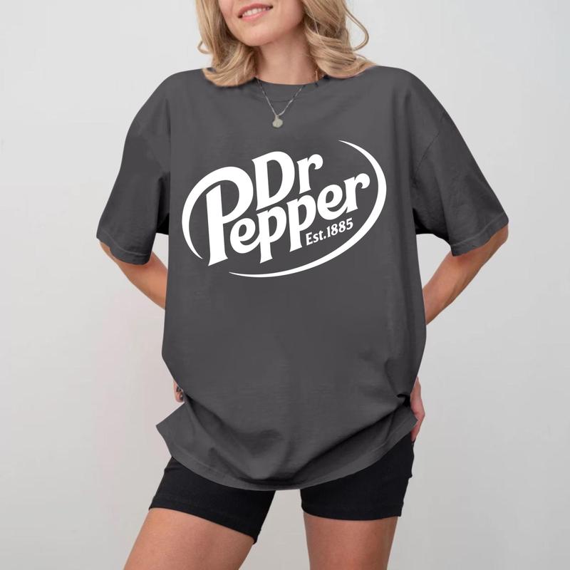 Dr. Pepper T-Shirt, Est. 1885 Vintage Graphic Tee, Unique Soft Drink Fashion Apparel, Quirky Gift for Soda Lovers around the World