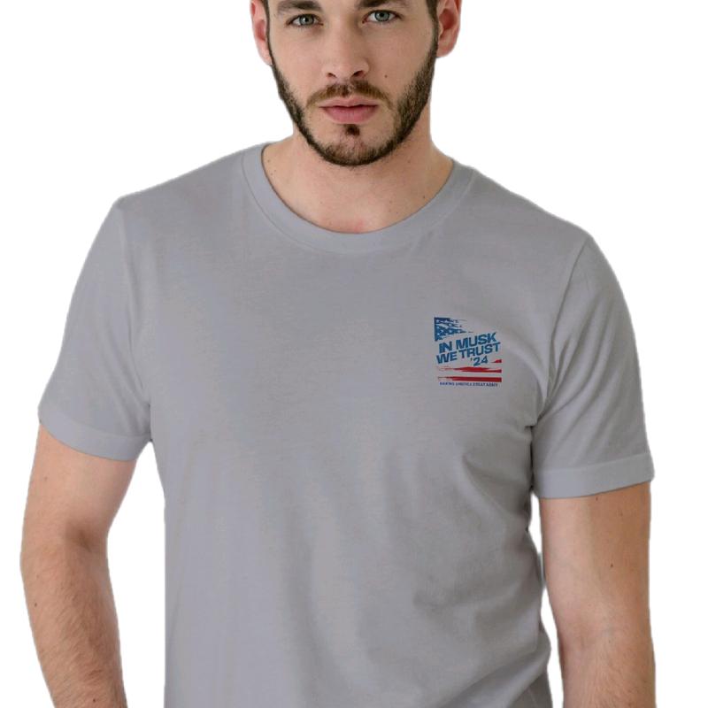 In Musk We Trust '24 Tshirt Menswear Casual Cotton team us Soft T-Shirt, Crewneck trump vance t shirt