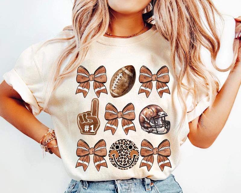 Coquette Football Shirt, Football Mom Shirt, Game Day, Fall Football Bow, Football Season, Sport Team Matching Shirt, Sport Gift