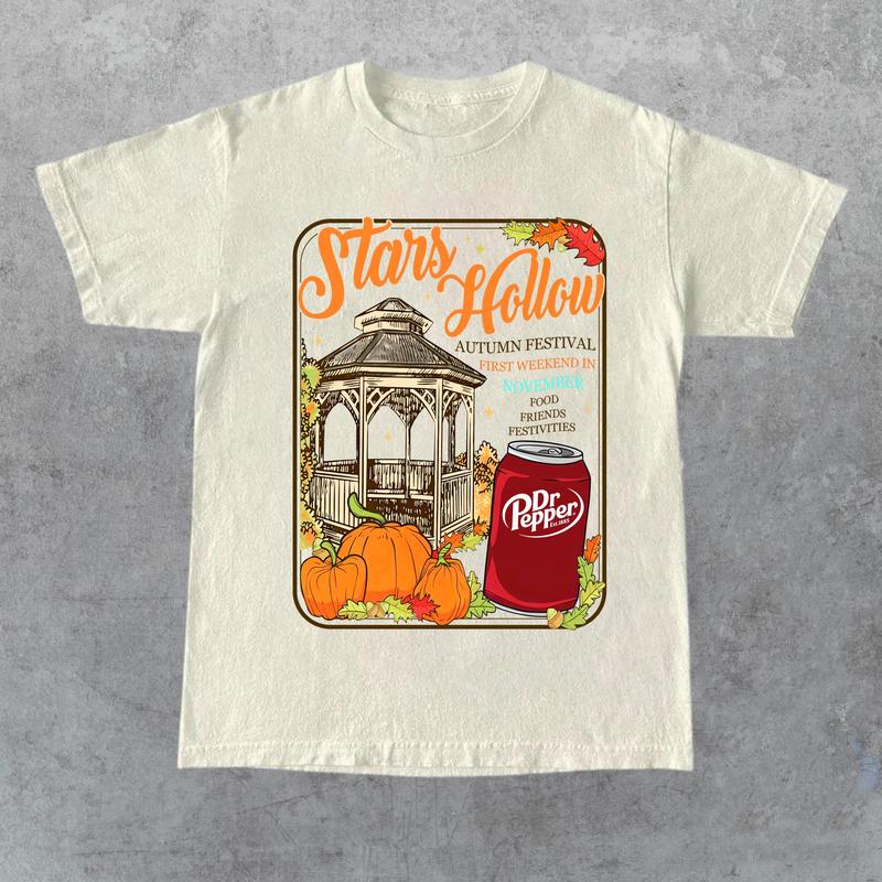 Stars Hollow Connecticut 1779 Shirt, Gilmore Girls Shirt, Autumn T-shirt, Dr pepper Tee, Full Color, For Men, For Women
