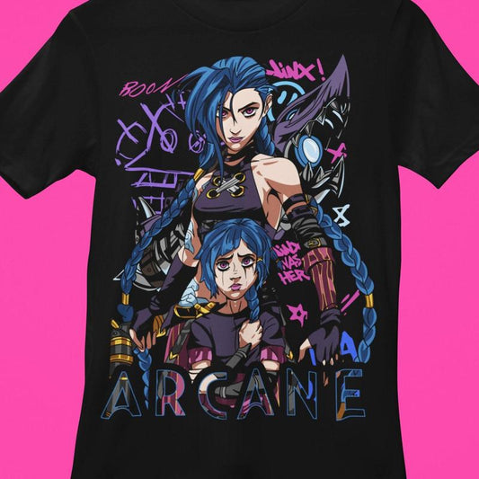 Jinx Arcane TShirt , Gaming Shirt , Lol Shirt , Video Game Shirt , Moba Game Shirt , Gamer Shirt , Game Lover Shirt , Gaming Legend Apparel
