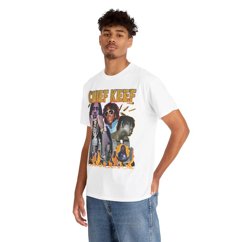 Vintage Chief Keef Graphic Tee - 90s Hip-Hop Rap T-Shirt Heavy Cotton, Retro Style Casual Classic Menswear Top Comfy Day Smooth Underwear Tshirt Stree