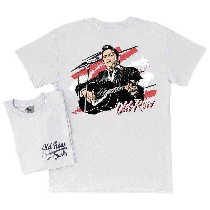 Old Row Johnny Cash T-Shirt, Graphic Tee, Vintage Graphic Tee, Shirt for Men, Women, Menswear Top Round Neck Human Casual