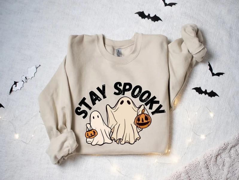 Stay Spooky Sweatshirt, Halloween Sweatshirt, Halloween Gift Hoodie, Womens Halloween Sweatshirt, Spooky Season Shirt, Ghost Halloween