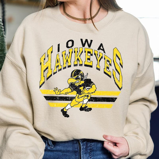 Iowa Hawkeyes Vintage Football NCAA Sweatshirt, Vintage Sweatshirt NCAA, Classic Sport Sweatshirt, Gifts For Football Fan Sport