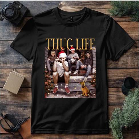 Thug Life Christmas Movie Friends Shirt, Christmas Friends Sweatshirt, Thug Life Movie Sweater, Christmas Gifts Casual Collar Cotton Fabric