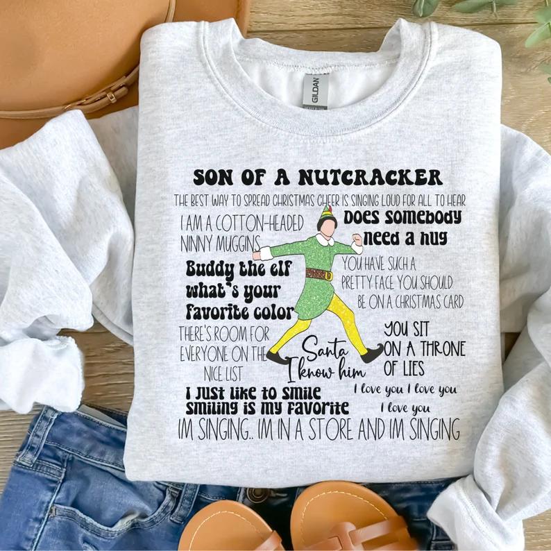 Christmas Elf Sweatshirt, Elf sweatshirt, Holiday Crewneck, Christmas Movie Sweaters Classic Fabric