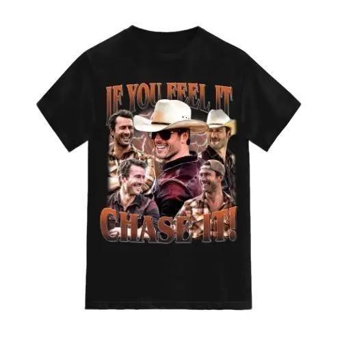 If You Feel It, Chase It , Glen Powell as Tyler Owens Tshirt Gift Men's T-Shirt Classic Cotton