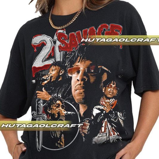 21 Savage Vintage 90s Sweatshirt, Gift For Woman and Man Unisex T-Shirt, Hiphop RnB Rapper, 21 savage shirt, 21 savage rapper, Retro Unisex Gift Bootl