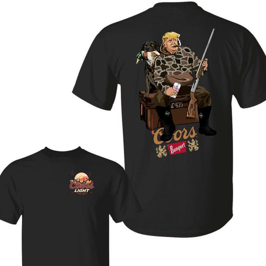 Hunter Trumpp With Coors Light Beer T-Shirt, Camo Hunter Trumpp, Hunting Dog Shirt, Hunting Season, Gift for Trumpp Supporter, Election 2024, Full Siz