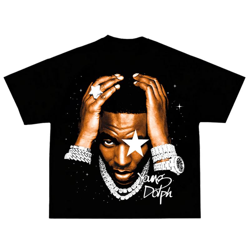 Young Dolphh Star Big Face Graphic Rap Tee
