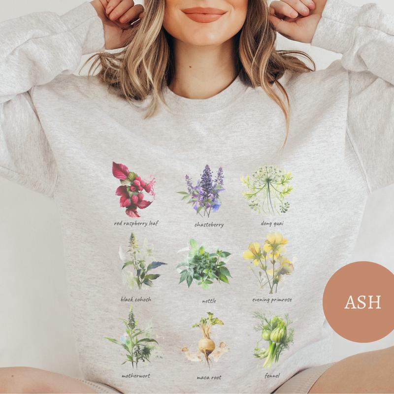 Women's Reproductive Health Herbs Sweatshirt, Herbalist T-Shirt Crewneck Hoodie, Women's Rights Shirt, Feminism Tee, Womenswear Comfort Casual
