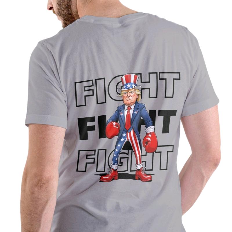 Trump Fight Fight Fight Men's T-Shirt, Menswear Crewneck, Cotton maga shirt trump vance t shirt funny meme