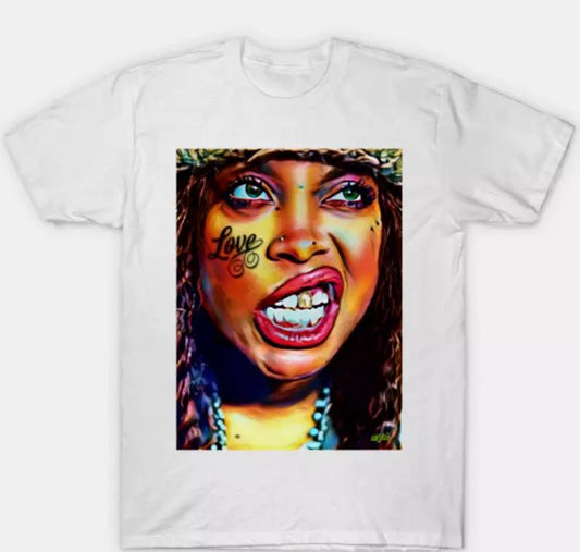 Erykah Badu t shirt,summer new GIFT, new, summer T-Shirt Crewneck Cotton Crewneck Cotton Menswear To