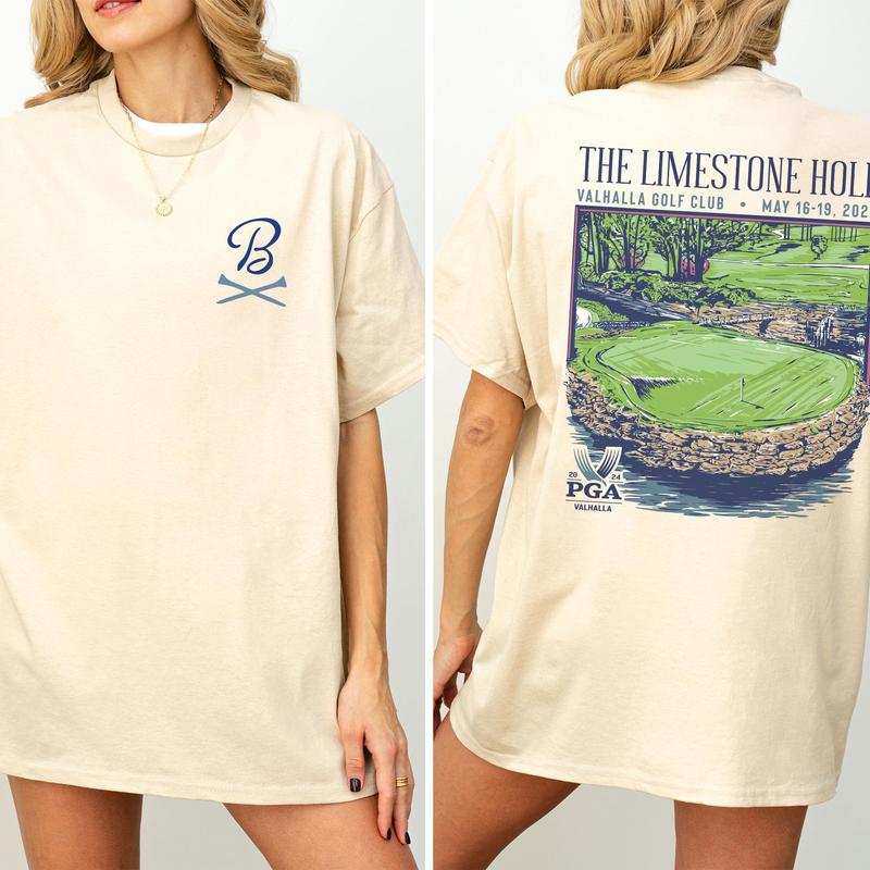 Vintage PGA Championship Barstool Golf Shirt 2-Sided, The Limestone Hole Tshirt, Retro Golfing Graphic Printed Tee, Golf Shirt For Men, Soft Cotton Fa