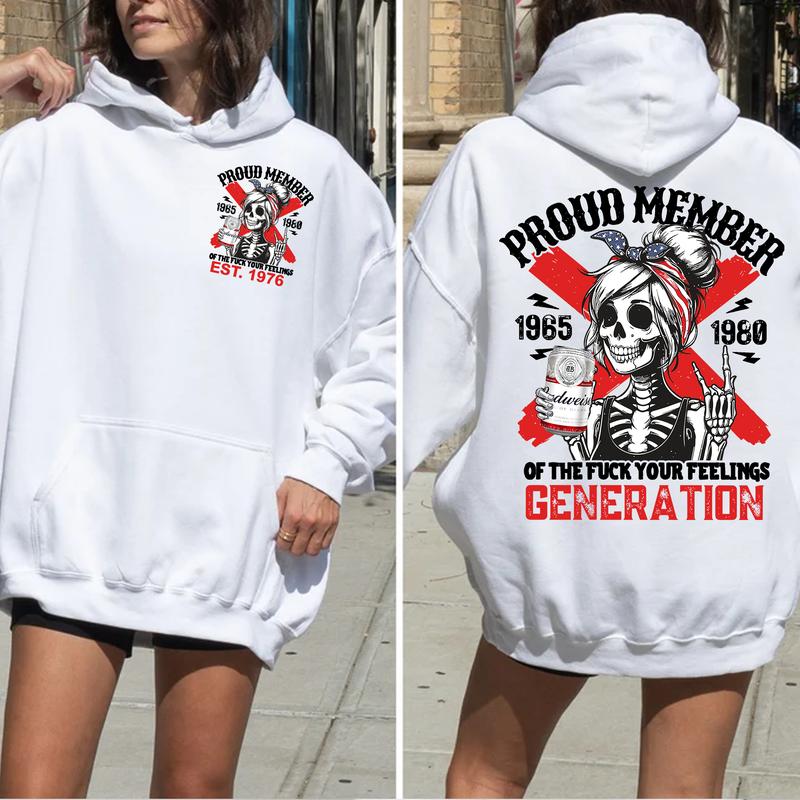 Gen X bw T-Shirt Customize Proud Members Raised On Hose Water Neglect, Vintage Humor