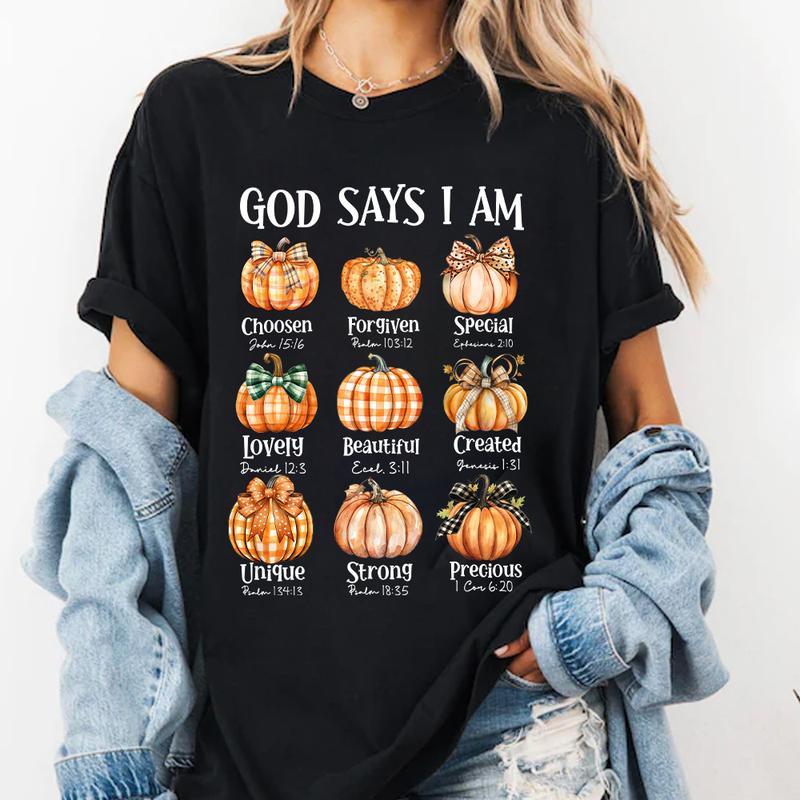 CutePumpkin Shirt, Christian Graphic Tee, Women Fall Crewneck, Buffalo Plaid Pumpkin Jesus Shirt, Fall Vibes, Bible Verse, Thanskgiving Tee