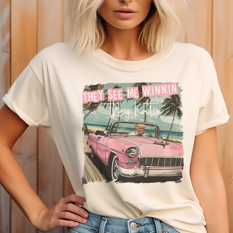 Trump Election Tees President Daddy's Home Thug Life Tshirts Political USA T-Shirts MAGA Tees Pink Policial Tops Womens Election Tees Presidential Tru