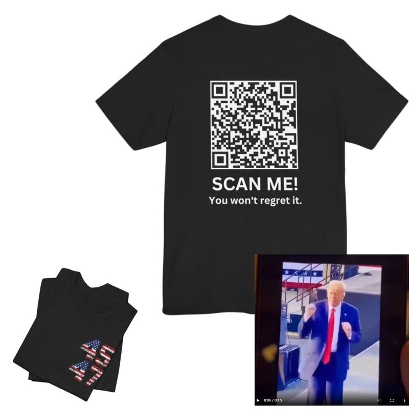 Trump YMCA QR Code Dance T-Shirt with Sound, Funny President Trump Shirt, Perfect Gift for Trump Supporters, High-Quality Style Tee, Gift for Best Fri
