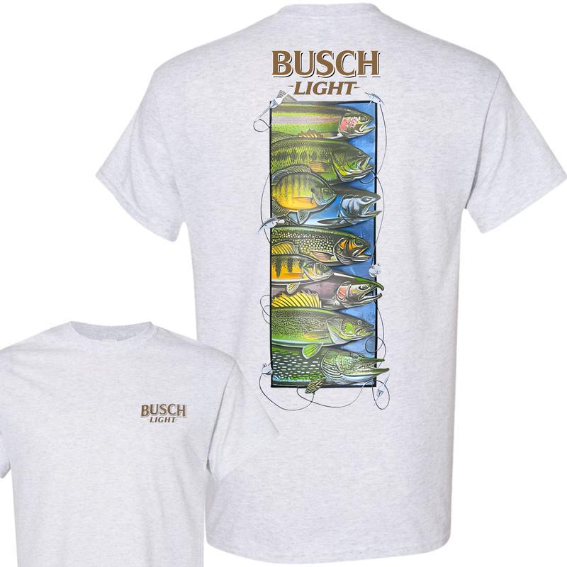 BUSCH LIGHT, BEER,Busch Light Wildlife 2-sided T-shirt, Busch Light T shirt Full Color For Men And Women, Casual Graphic Round Neck T-shirt for Summer