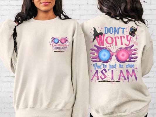 Exceptionally Ordinary Sweatshirt, Magic School Shirts, You're Just As Sane As I am Shirts, Wizard Movie Quotes Shirts, Don't Worry Shirt, Bookish Mer