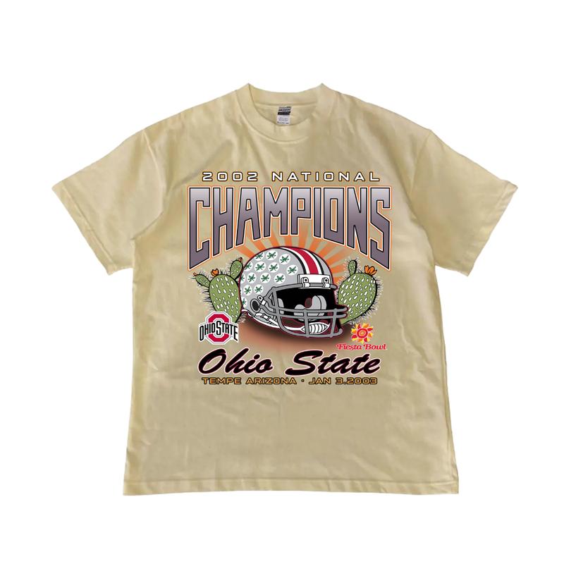 NCAA National Champions Ohio Stare Buckeyes T-Shirt Cotton Short-sleeve Retro Streetwear Tshirt Menswear Top