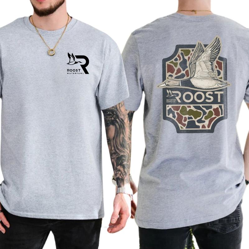 Roost Waterfowl Duck Hunting T-Shirt, Gift For Men, Hunting Life, Casual Menswear, Classic Cotton Top, Soft Fabric Shortsleeve Shirt