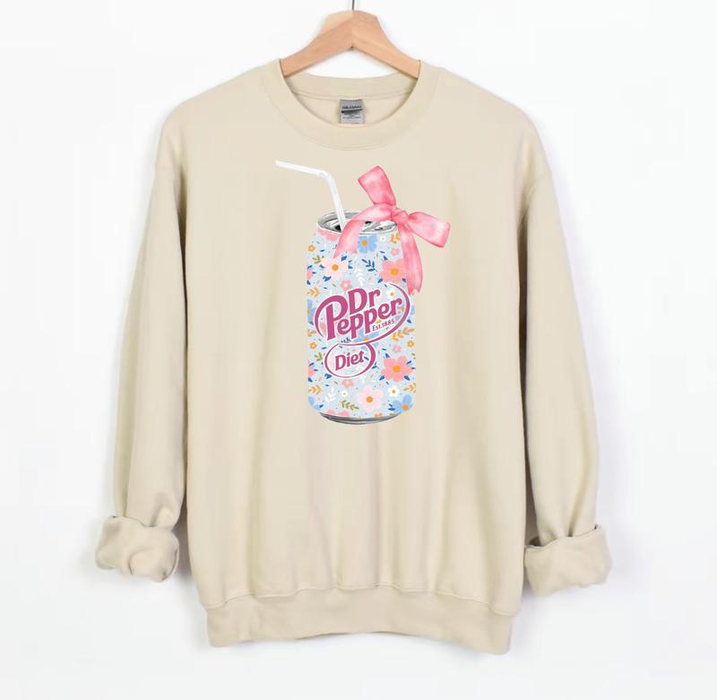 Blue Floral diet dr pepper Soda Can Sweatshirt, Diet Dr Pepper Shirt,  Coquette Soda Sweatshirt, Coquette Bow Sweater, Popular Coquette Sweatshirt, Co