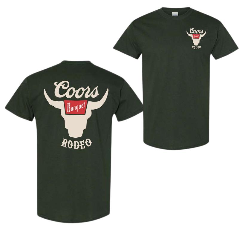 Coors Banquet Rodeo Horns Logo T-Shirt - Cotton - Find Your Perfect Fit - His And Hers Fashion