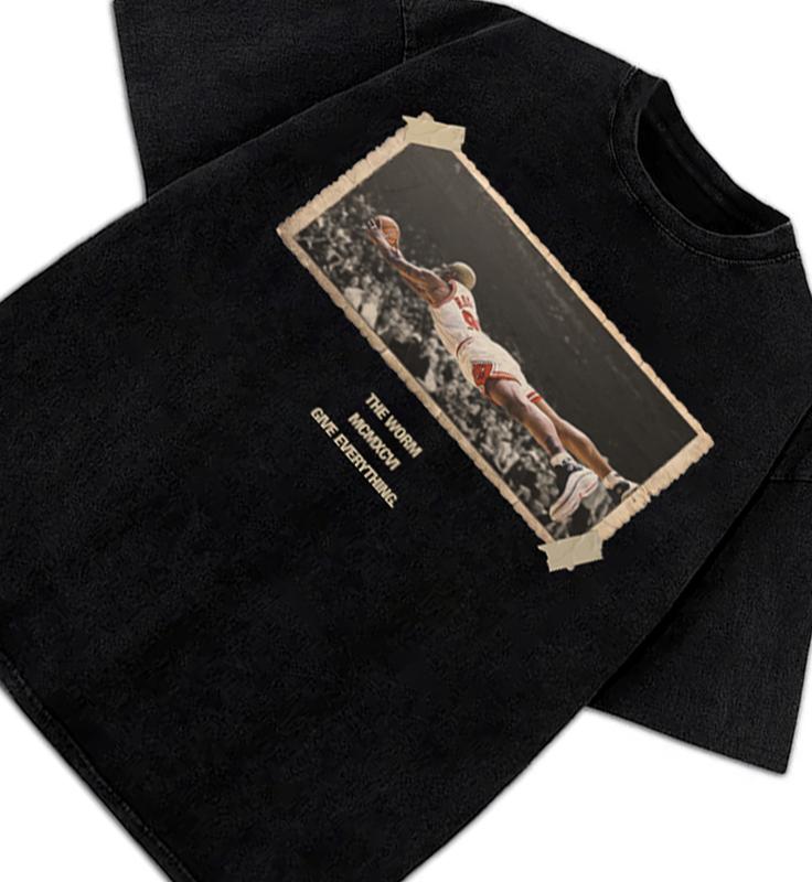 Dennis Give Everything 1996 Chicago Worm Vintage T-Shirt Crewneck Cotton