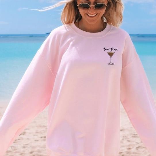 Espresso Martini Sweatshirt, Tini Time Shirt, Minimalist sweatshirt, Martini Lover Gift, Gift for Friend,  Cocktail Apparel, Espresso Martini, Girly G