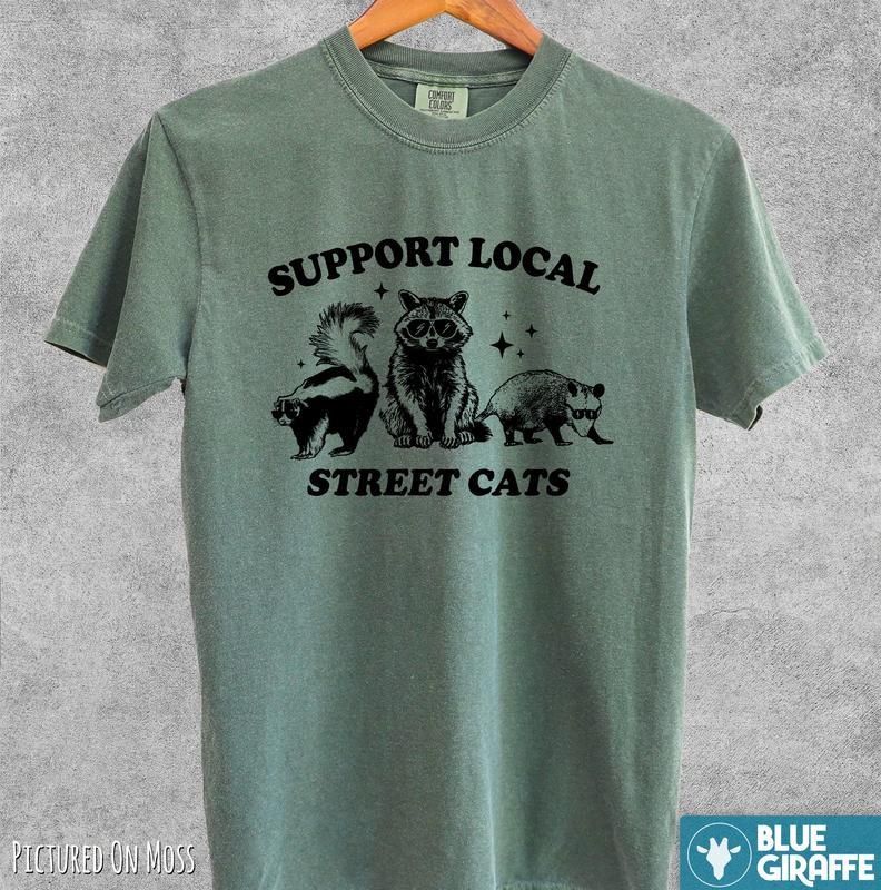 Support Local Street Cats T-shirt, Retro Comfort Colors T-Shirt, gift for her