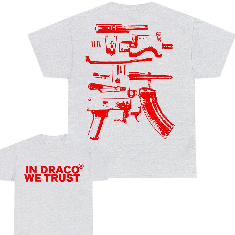 IN DRACO WE TRUST Tshirt , Design Color Red - Full Color , Double Side ,Menswear & Womenswear Tops T-shirt