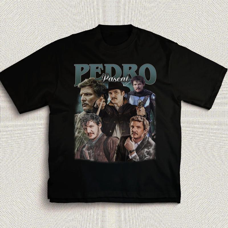 Vintage Pedro Pascal Shirt, Pedro Pascal Tribute Celebrity Shirt, Pedro Pascal Fans Gift, Clothing Casual Fabric Menswear